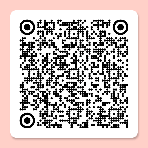 QR koodi vaaleanpunaisella taustalla